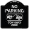 Signmission Designer Series-No Parking Tow Away Zone Black & Silver Heavy-Gauge Alum, 18" x 18", BS-1818-9955 A-DES-BS-1818-9955 - alternate 1
